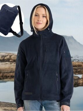 Baerskin Women's Navy Fleece Jacket with Hood